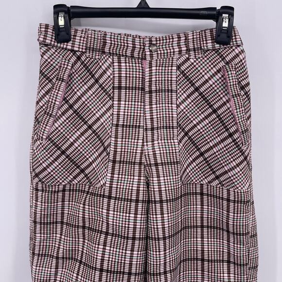 Cherokee Youth Sz L Pink Plaid Checkered Snow Ski Pants Adjustable Waist Girls - Picture 3 of 9